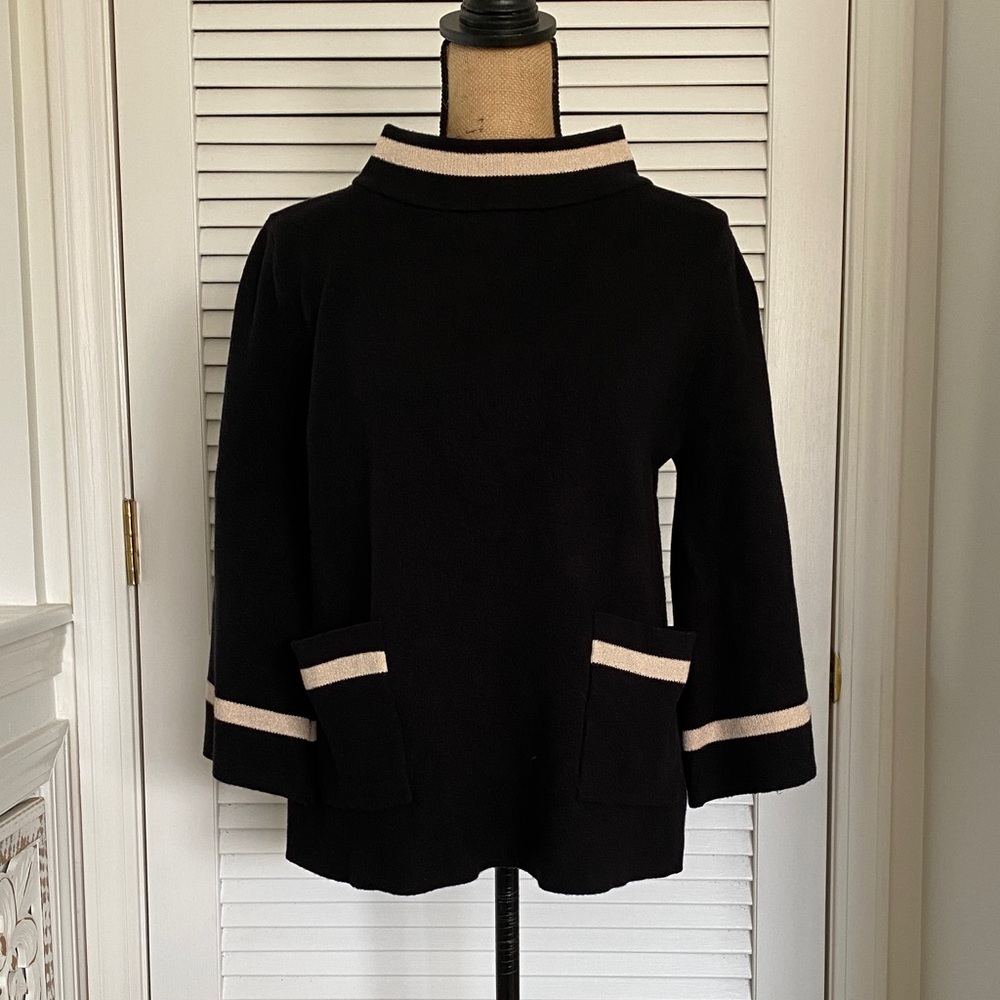 Fate Black Sweater with Cream Trim